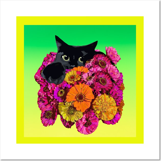 Bouquet of Black Cat Flowers Wall Art by TAP4242